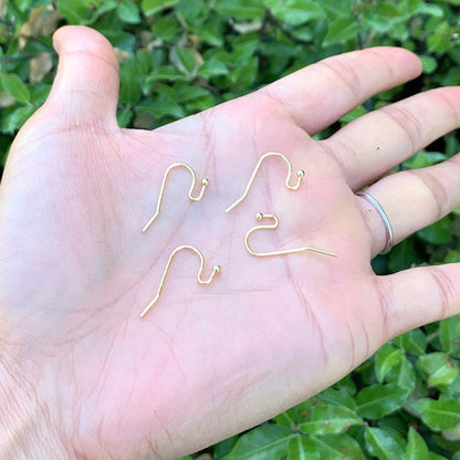 Adabele 100pcs 18K Yellow Gold Plated Ball End Fish Earring Hooks 20mm | Metal Ear Wire Earring Findings, Open Loops to Attach Charms Gemstones Dangles for Craft Jewelry Making