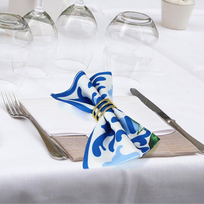 6 Pcs Capri Lemon Napkins Polyester 17" x 17" Italy Blue Tiles Lemon Napkins Summer Napkin Washable Reusable Blue and Yellow Napkin for Italian Theme Birthday Party Dinner Table Wedding Decor