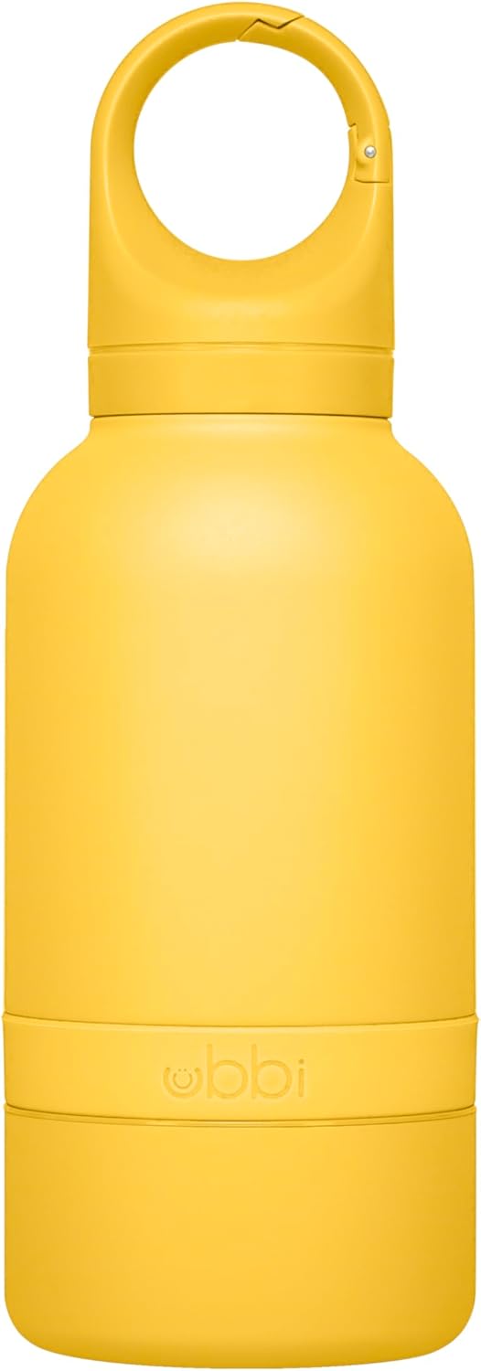 Pup & Me Insulated Stainless Steel Dog Water Bottle, Yellow | Includes Attached Bowl for Water, 32 oz Portable Leakproof Bottle for Pets & Owners, Travel Accessories for Pets