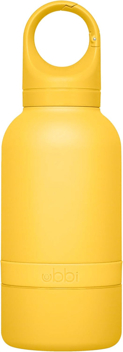 Pup & Me Insulated Stainless Steel Dog Water Bottle, Yellow | Includes Attached Bowl for Water, 32 oz Portable Leakproof Bottle for Pets & Owners, Travel Accessories for Pets