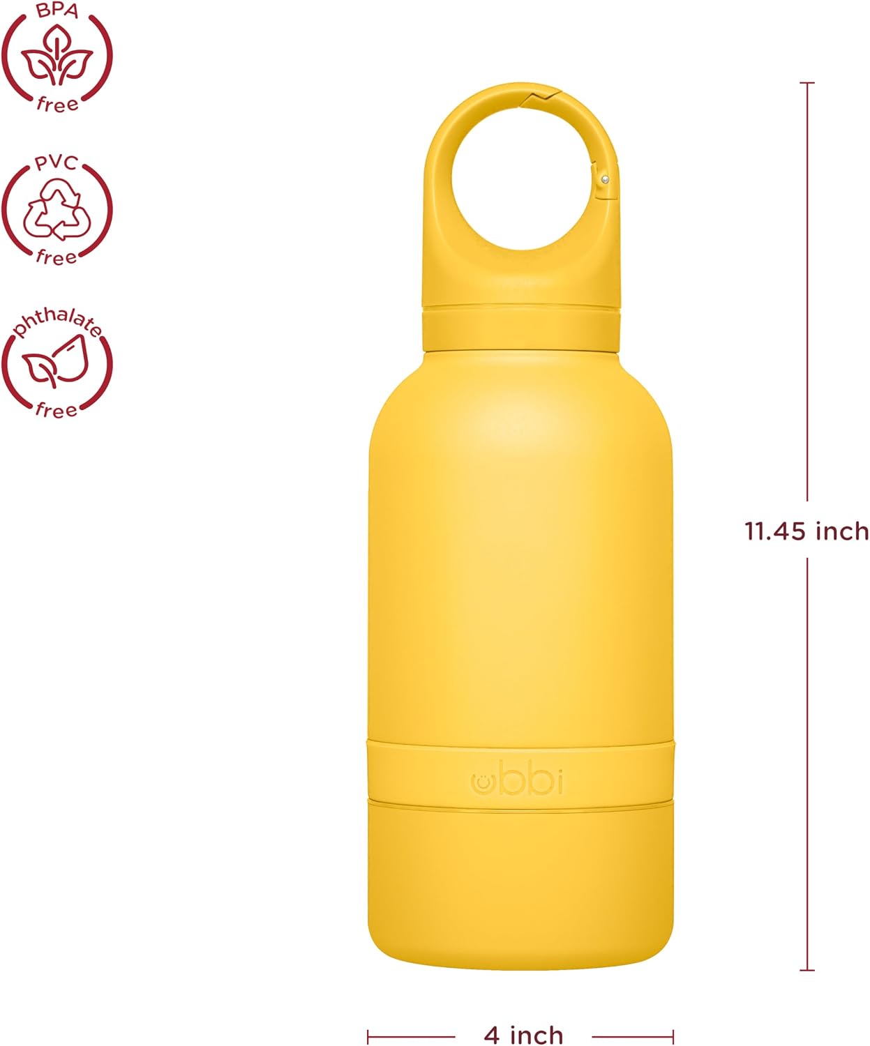 Pup & Me Insulated Stainless Steel Dog Water Bottle, Yellow | Includes Attached Bowl for Water, 32 oz Portable Leakproof Bottle for Pets & Owners, Travel Accessories for Pets