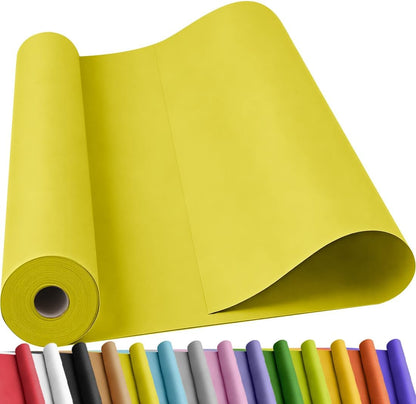 Lemon Yellow Kraft Paper Roll 24" x 2,160" (180') for Gift Wrapping Bouquet Flower Art Painting Craft Writing Packaging Shipping 80GSM 55LB (Lemon Yellow, 24" x 180')