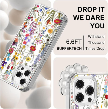 Case for iPhone 13 Pro Max, [Buffertech 6.6ft Military-Grade Drop Protection] [Anti Peel Off Tech] Clear TPU Bumper Phone Case Cover Design - Lemon - Colors A