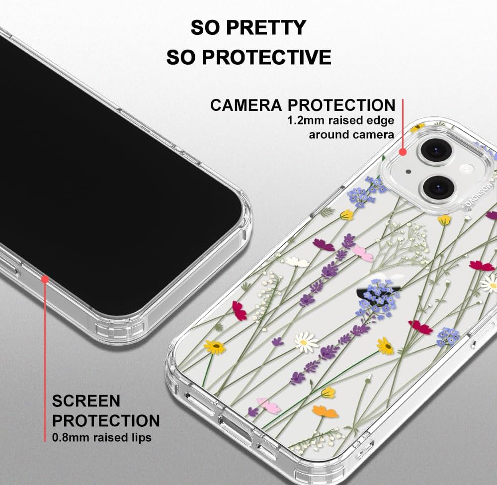 Case for iPhone 13 Pro Max, [Buffertech 6.6ft Military-Grade Drop Protection] [Anti Peel Off Tech] Clear TPU Bumper Phone Case Cover Design - Lemon - Colors A