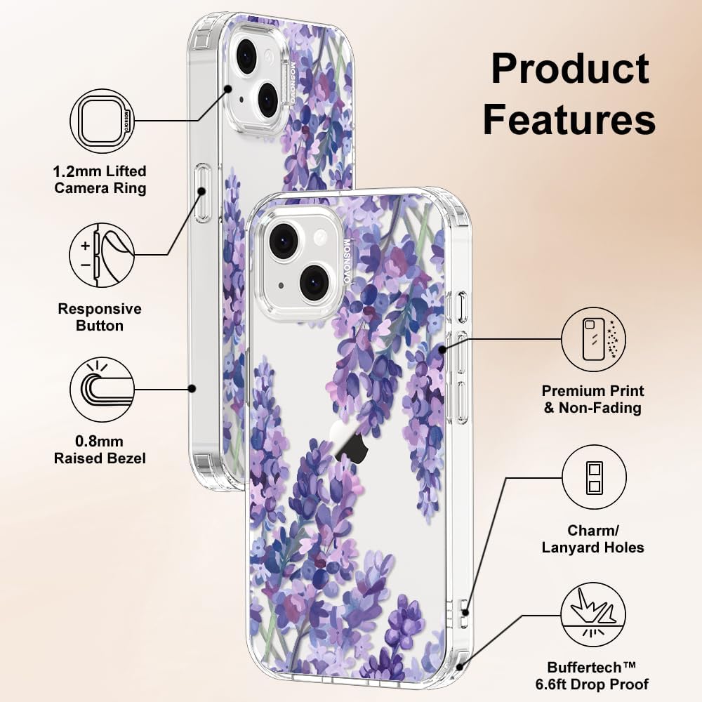 Case for iPhone 13 Pro Max, [Buffertech 6.6ft Military-Grade Drop Protection] [Anti Peel Off Tech] Clear TPU Bumper Phone Case Cover Design - Lemon - Colors A