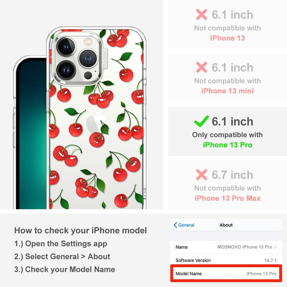 Case for iPhone 13 Pro Max, [Buffertech 6.6ft Military-Grade Drop Protection] [Anti Peel Off Tech] Clear TPU Bumper Phone Case Cover Design - Lemon - Colors A