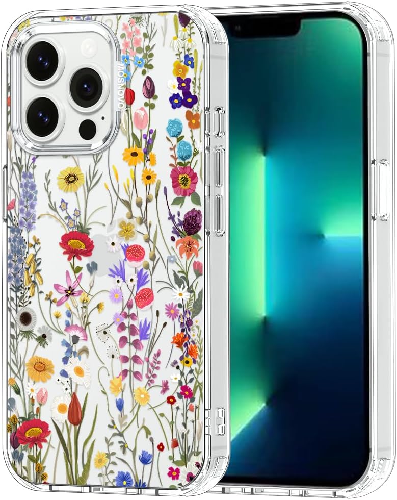 Case for iPhone 13 Pro Max, [Buffertech 6.6ft Military-Grade Drop Protection] [Anti Peel Off Tech] Clear TPU Bumper Phone Case Cover Design - Lemon - Colors A