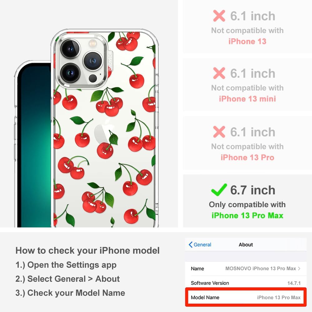 Case for iPhone 13 Pro Max, [Buffertech 6.6ft Military-Grade Drop Protection] [Anti Peel Off Tech] Clear TPU Bumper Phone Case Cover Design - Lemon - Colors A