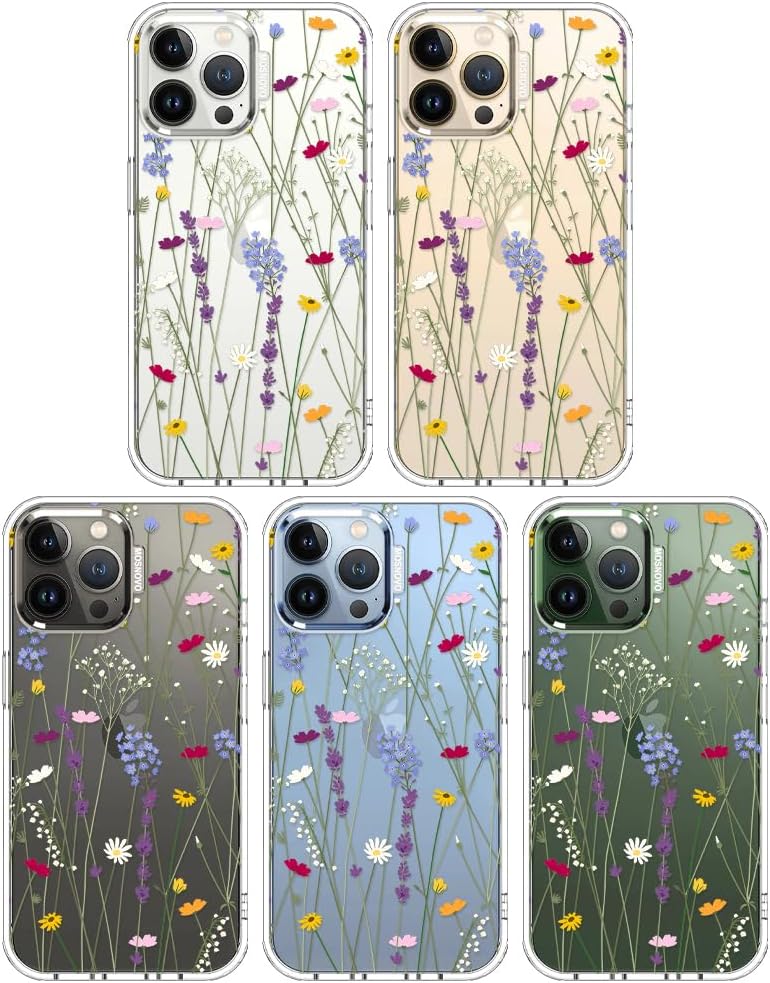 Case for iPhone 13 Pro Max, [Buffertech 6.6ft Military-Grade Drop Protection] [Anti Peel Off Tech] Clear TPU Bumper Phone Case Cover Design - Lemon - Colors A