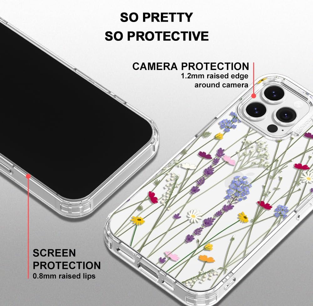 Case for iPhone 13 Pro Max, [Buffertech 6.6ft Military-Grade Drop Protection] [Anti Peel Off Tech] Clear TPU Bumper Phone Case Cover Design - Lemon - Colors A
