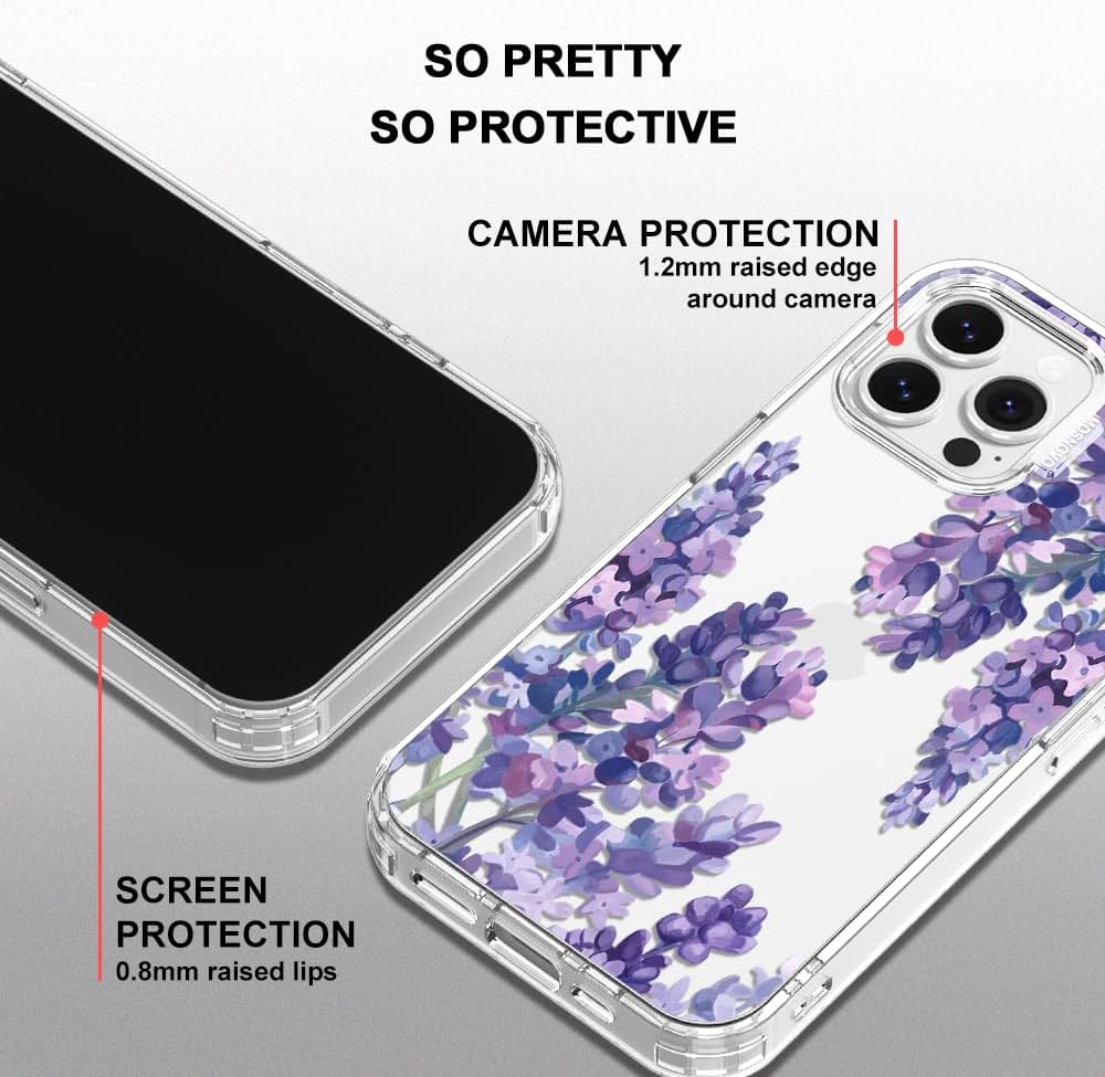 Case for iPhone 13 Pro Max, [Buffertech 6.6ft Military-Grade Drop Protection] [Anti Peel Off Tech] Clear TPU Bumper Phone Case Cover Design - Lemon - Colors A