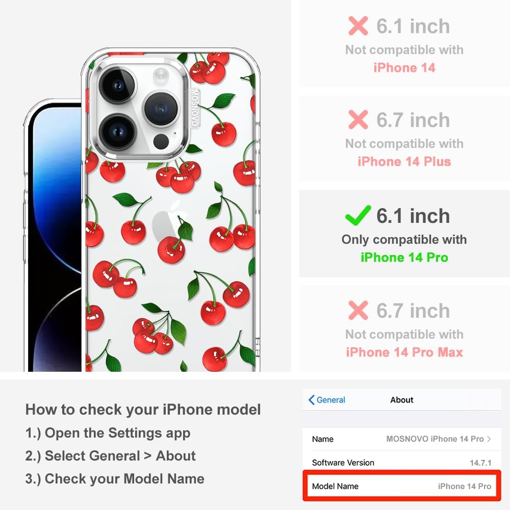 Case for iPhone 13 Pro Max, [Buffertech 6.6ft Military-Grade Drop Protection] [Anti Peel Off Tech] Clear TPU Bumper Phone Case Cover Design - Lemon - Colors A