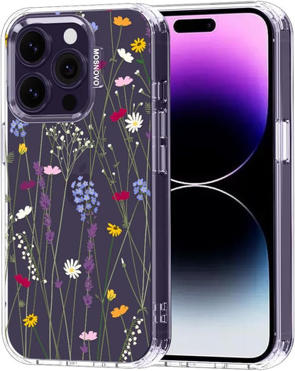 Case for iPhone 13 Pro Max, [Buffertech 6.6ft Military-Grade Drop Protection] [Anti Peel Off Tech] Clear TPU Bumper Phone Case Cover Design - Lemon - Colors A