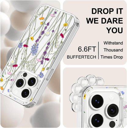 Case for iPhone 13 Pro Max, [Buffertech 6.6ft Military-Grade Drop Protection] [Anti Peel Off Tech] Clear TPU Bumper Phone Case Cover Design - Lemon - Colors A