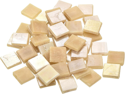 Mosaic Tiles, Micro Glass Tiny Mini Mosaic Tile DIY Hobbies Handmade Crystal Free Stone Craft Material Creativity (Dull Yellow Pack of 100g)