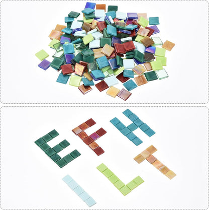 Mosaic Tiles, Micro Glass Tiny Mini Mosaic Tile DIY Hobbies Handmade Crystal Free Stone Craft Material Creativity (Dull Yellow Pack of 100g)