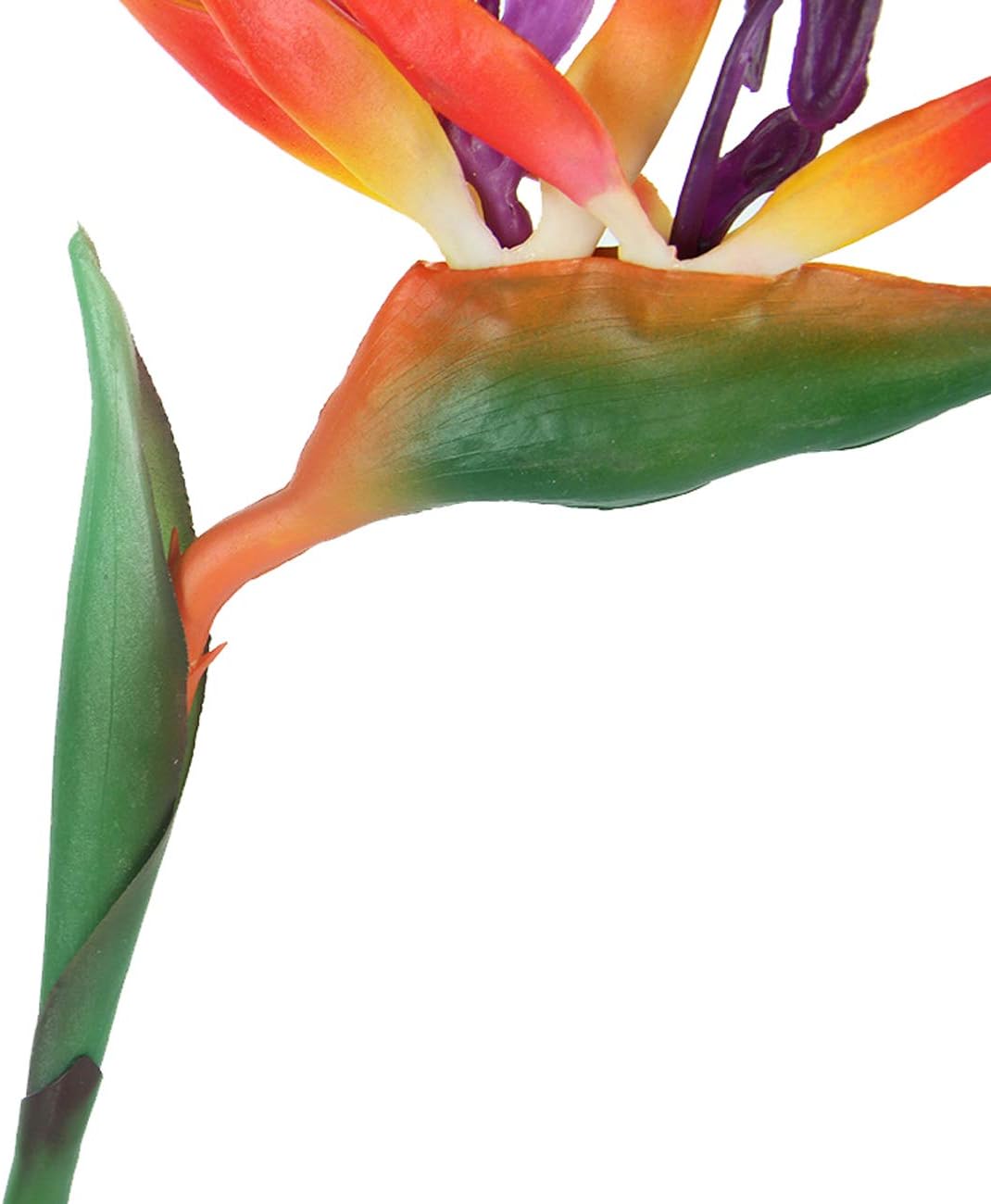 2 Pcs 32'' Artificial Bird of Paradise Flowers Plants for Home Garden Wedding Party Decor (Orange)