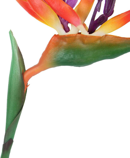 2 Pcs 32'' Artificial Bird of Paradise Flowers Plants for Home Garden Wedding Party Decor (Orange)