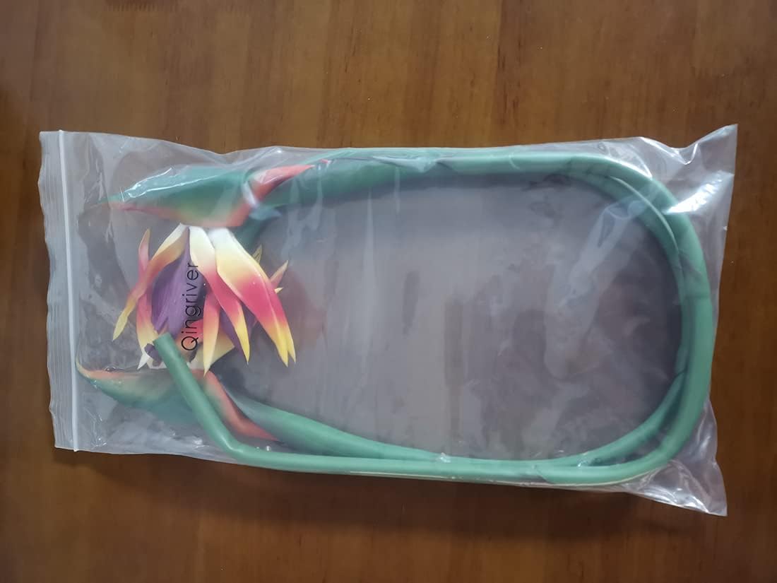 2 Pcs 32'' Artificial Bird of Paradise Flowers Plants for Home Garden Wedding Party Decor (Orange)
