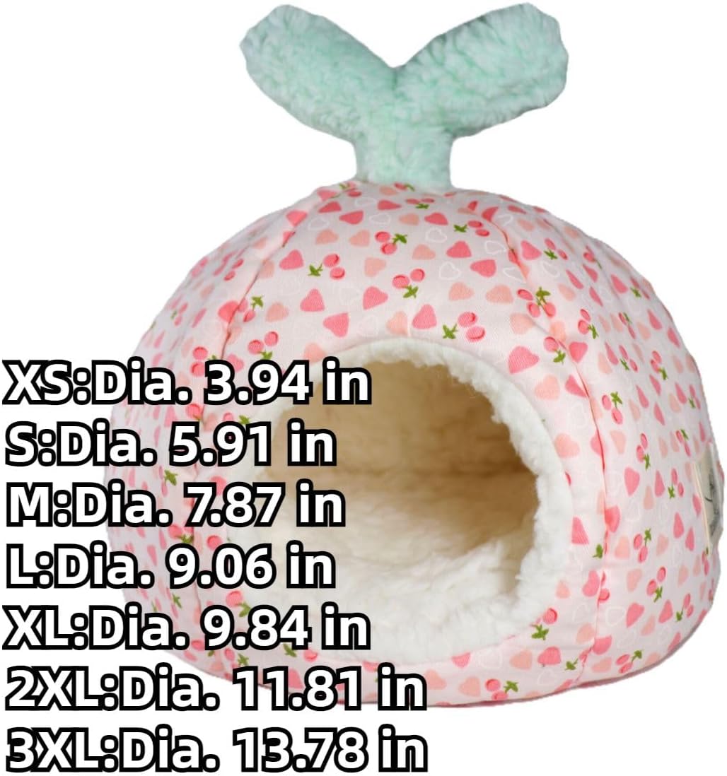Small Animal Beds, Hamster Bed Cage Accessories Supplies, Rat Hideout Semi-Enclosed Winter Cartoon Nest for Dwarf Hamsters Gerbils Chipmunks (Yellow A,X-Small)