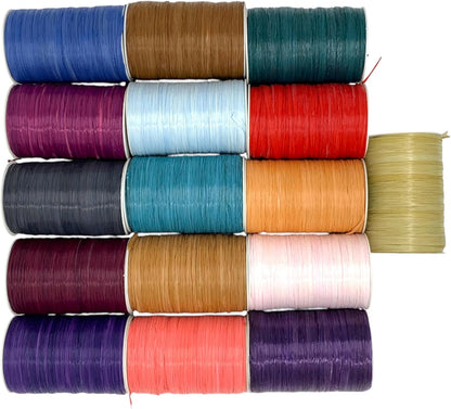 Value Pack 4 Rolls, Total 400 Yards (1200 Feet), 32 Colors Available, Matte Rayon Raffia Ribbon, 1/4 Inch x 100 Yards Each Roll, for Crafts, Gift Packing, Wedding, Florist Bouquet (Harvest Gold)