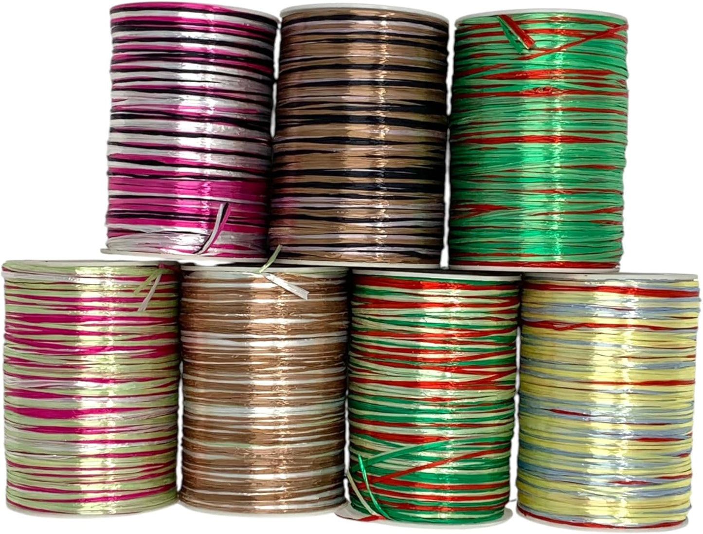 Value Pack 4 Rolls, Total 400 Yards (1200 Feet), 32 Colors Available, Matte Rayon Raffia Ribbon, 1/4 Inch x 100 Yards Each Roll, for Crafts, Gift Packing, Wedding, Florist Bouquet (Harvest Gold)