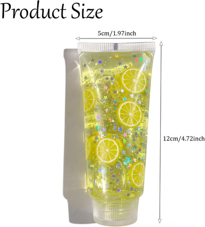 Toothpaste Squishy Toys, Slow Rising Fidget Toys Gifts for Adults, Yellow | Soft Toothpaste-Shaped with Fruit Decor, Calm Anxiety, Improve Focus, Easy to Clean, Halloween Gifts for Office Home Travel