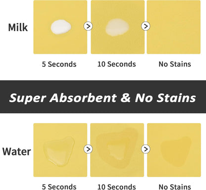 Dog Food Mat - Absorbent Cat Mat for Food and Water, No Stains Pet Feeding Bowl Mat, Easy to Clean Pet Placemats, Quick Dry Dog Water Dispenser Mat for Messy Drinkers | Paw Yellow 12"x 19"