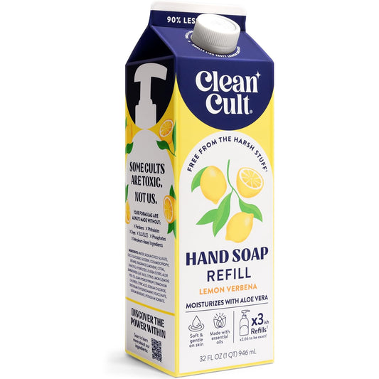 Liquid Hand Soap Refill - Lemon Verbena - Moisturizes Dry & Sensitive Skin - Made with Aloe Vera & Essential Oils - Eco Friendly - Paper-Based Packaging - 32 oz/1 Pack