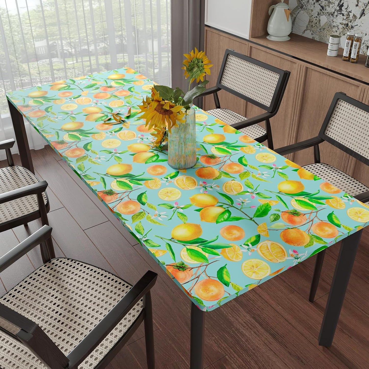 Peel and Stick Orange Fruit Watercolor Lemon Orange Print Wallpaper Self Adhesive Removable Renter Friendly Contact Paper 17.7"x100" for Nursery Pantry Cabinets Walls