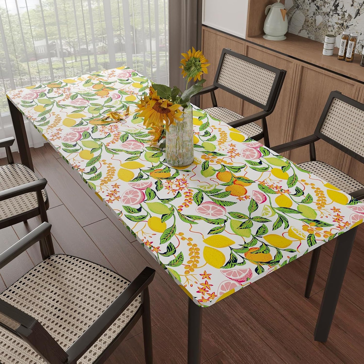 Peel and Stick Orange Fruit Watercolor Lemon Orange Print Wallpaper Self Adhesive Removable Renter Friendly Contact Paper 17.7"x100" for Nursery Pantry Cabinets Walls