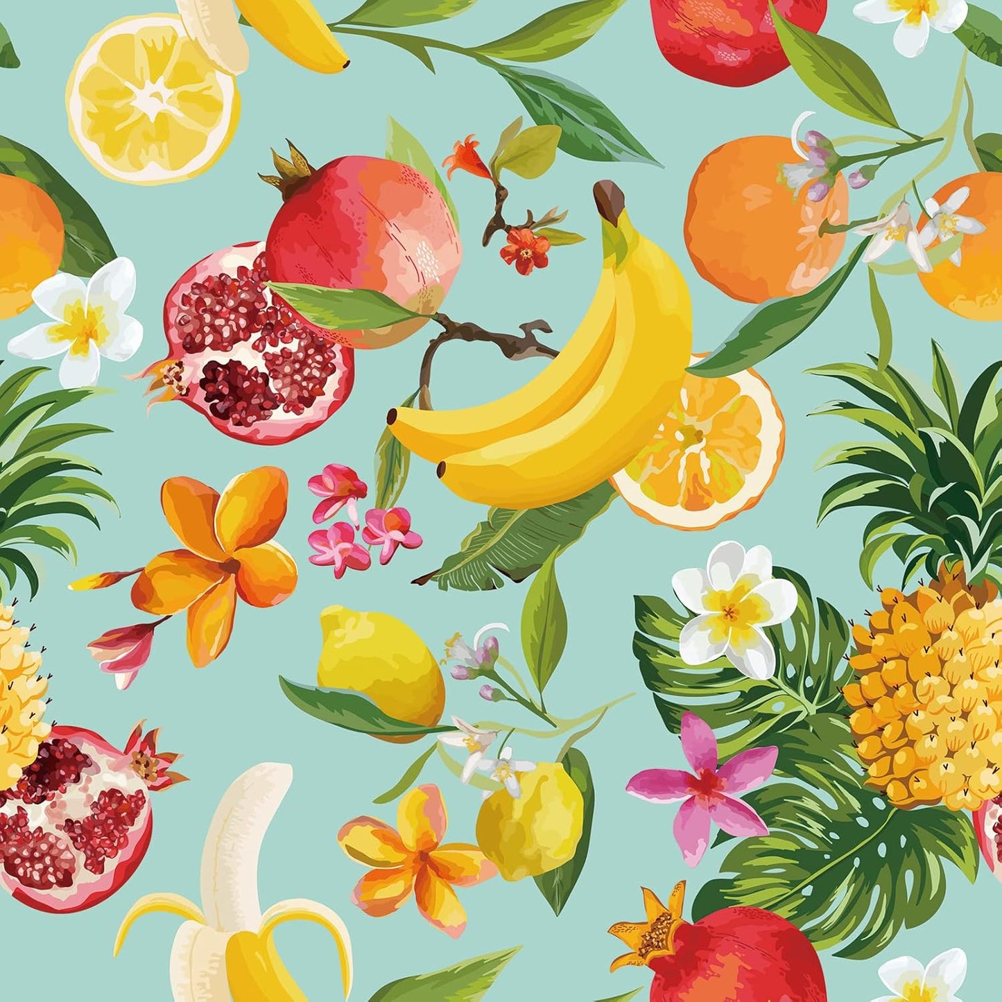 Peel and Stick Orange Fruit Watercolor Lemon Orange Print Wallpaper Self Adhesive Removable Renter Friendly Contact Paper 17.7"x100" for Nursery Pantry Cabinets Walls
