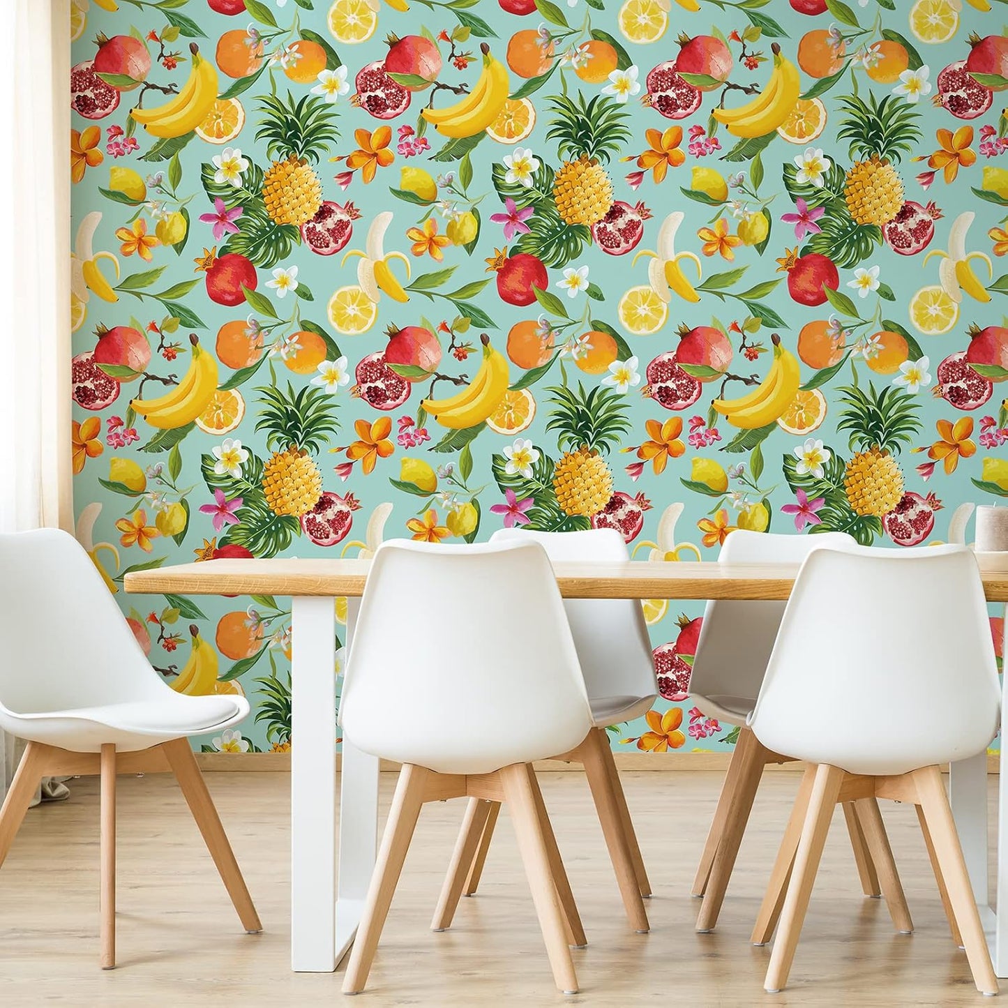Peel and Stick Orange Fruit Watercolor Lemon Orange Print Wallpaper Self Adhesive Removable Renter Friendly Contact Paper 17.7"x100" for Nursery Pantry Cabinets Walls