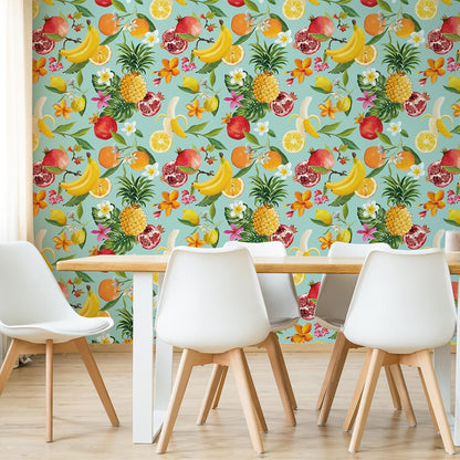 Peel and Stick Orange Fruit Watercolor Lemon Orange Print Wallpaper Self Adhesive Removable Renter Friendly Contact Paper 17.7"x100" for Nursery Pantry Cabinets Walls