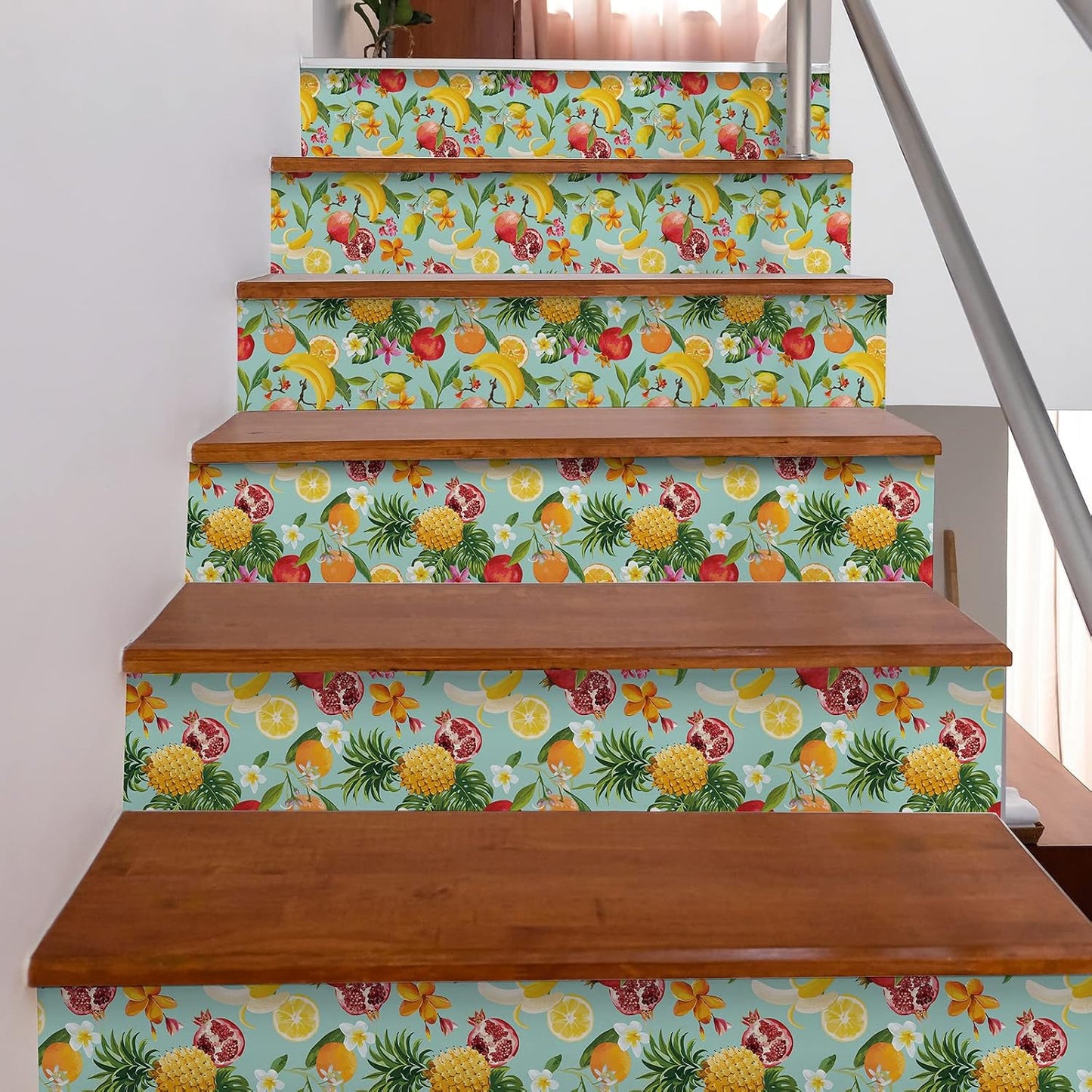 Peel and Stick Orange Fruit Watercolor Lemon Orange Print Wallpaper Self Adhesive Removable Renter Friendly Contact Paper 17.7"x100" for Nursery Pantry Cabinets Walls