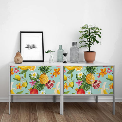 Peel and Stick Orange Fruit Watercolor Lemon Orange Print Wallpaper Self Adhesive Removable Renter Friendly Contact Paper 17.7"x100" for Nursery Pantry Cabinets Walls