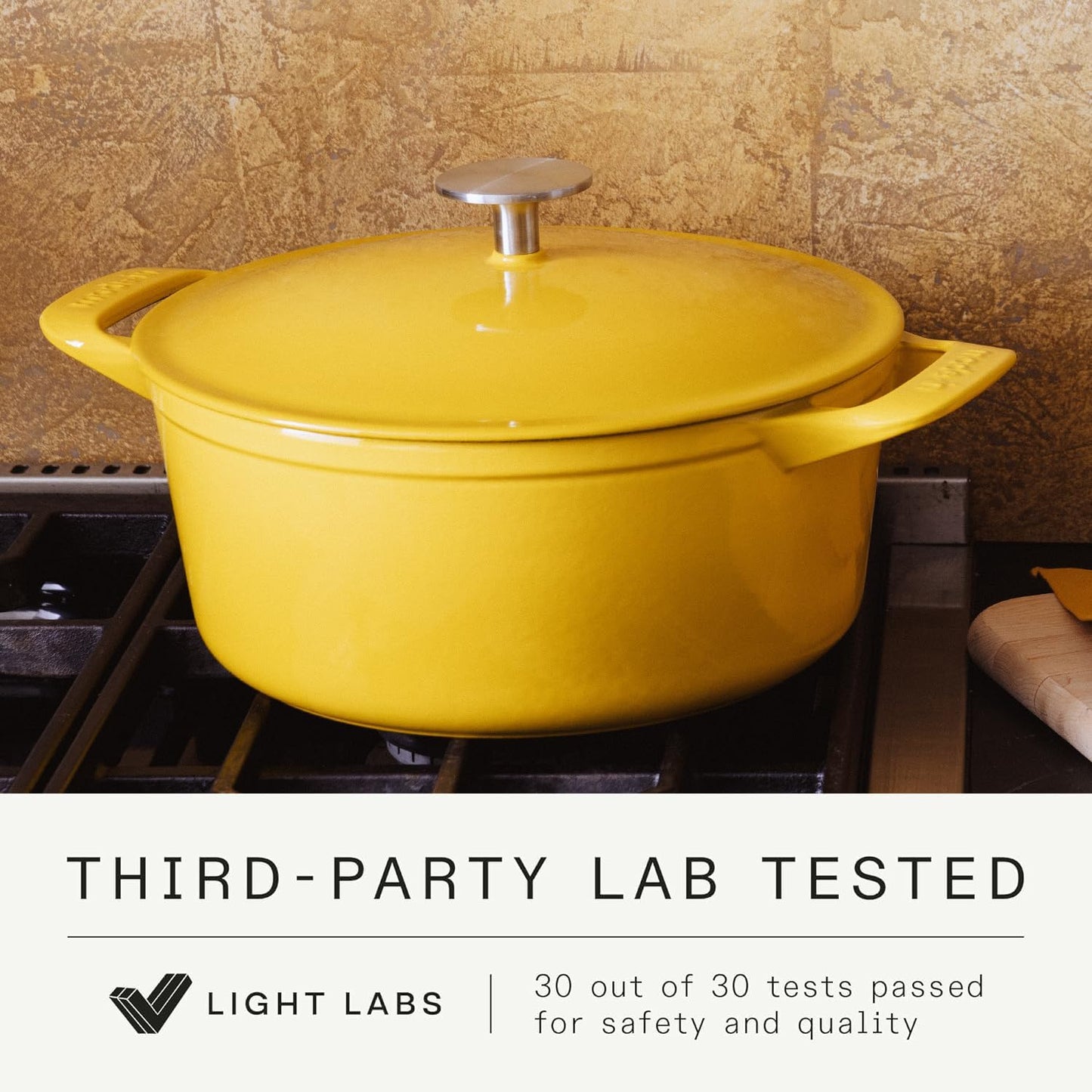 Cookware - Dutch Oven 5.5 Quart - Marigold Yellow - Enameled Cast Iron - Exceptional Heat Retention & Durability - Professional Cookware - Crafted in France - Induction Compatible