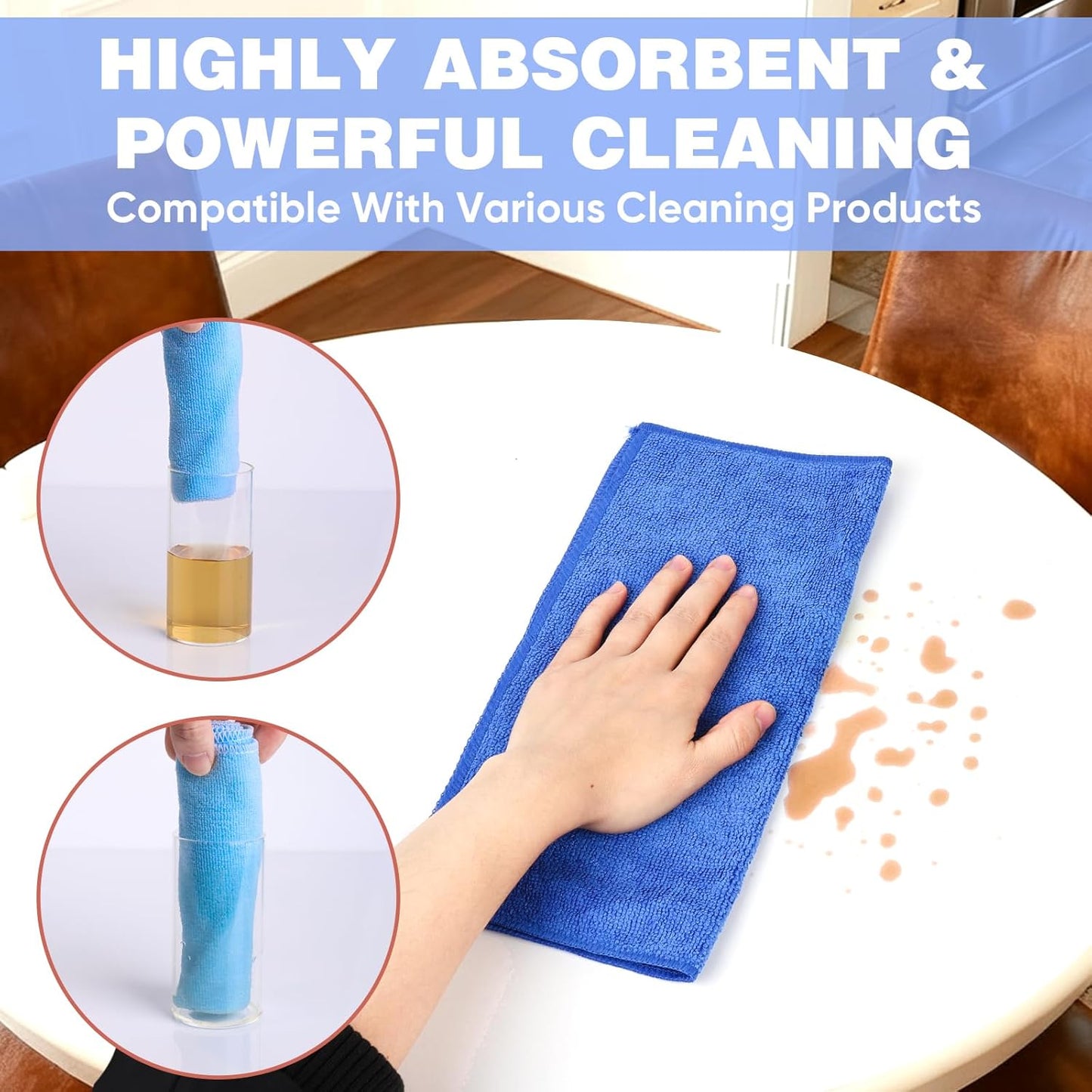 10 PCS Yellow Microfiber Cleaning Cloths, Highly Absorbent Microfiber Towels for Car, Kitchen, Bathroom and Household Cleaning, 11.8" X11.8
