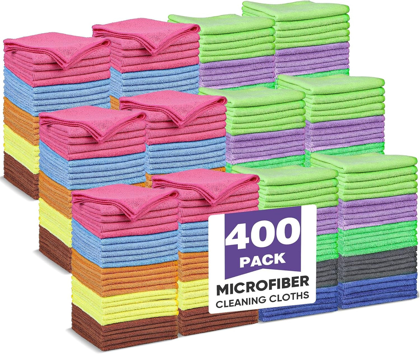 10 PCS Yellow Microfiber Cleaning Cloths, Highly Absorbent Microfiber Towels for Car, Kitchen, Bathroom and Household Cleaning, 11.8" X11.8