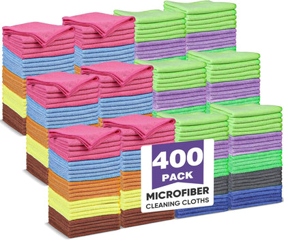 10 PCS Yellow Microfiber Cleaning Cloths, Highly Absorbent Microfiber Towels for Car, Kitchen, Bathroom and Household Cleaning, 11.8" X11.8
