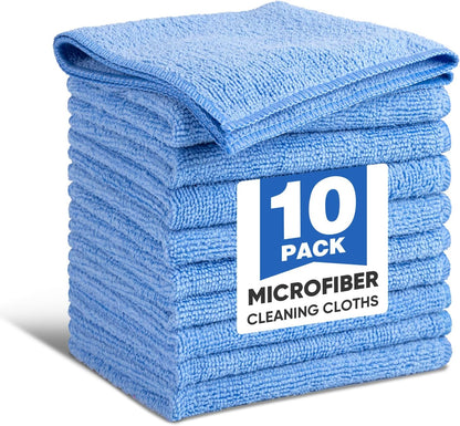 10 PCS Yellow Microfiber Cleaning Cloths, Highly Absorbent Microfiber Towels for Car, Kitchen, Bathroom and Household Cleaning, 11.8" X11.8