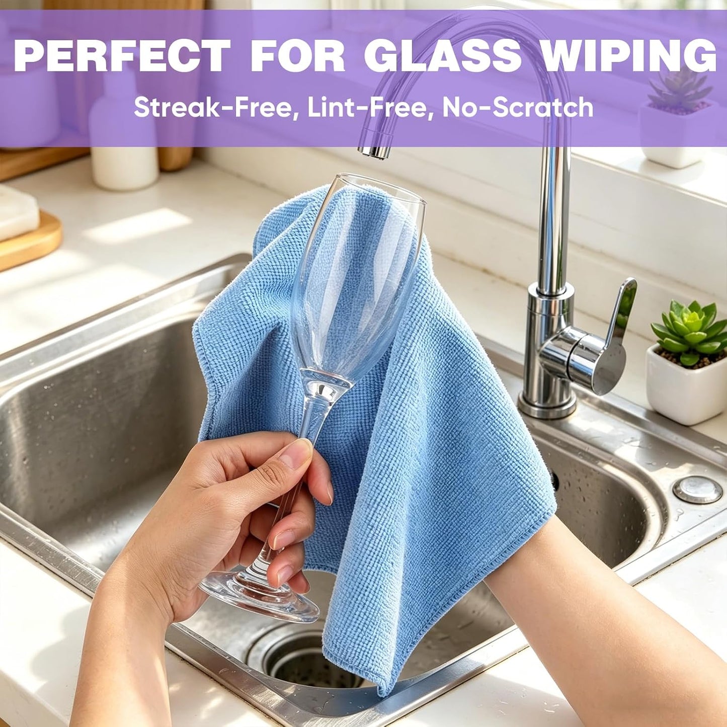 10 PCS Yellow Microfiber Cleaning Cloths, Highly Absorbent Microfiber Towels for Car, Kitchen, Bathroom and Household Cleaning, 11.8" X11.8
