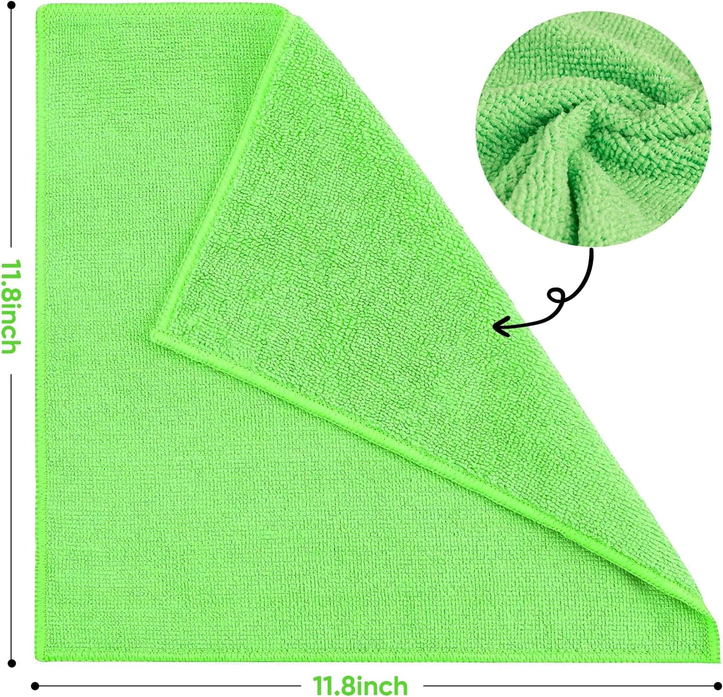 10 PCS Yellow Microfiber Cleaning Cloths, Highly Absorbent Microfiber Towels for Car, Kitchen, Bathroom and Household Cleaning, 11.8" X11.8