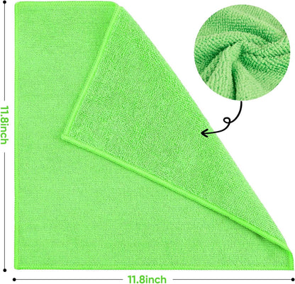10 PCS Yellow Microfiber Cleaning Cloths, Highly Absorbent Microfiber Towels for Car, Kitchen, Bathroom and Household Cleaning, 11.8" X11.8