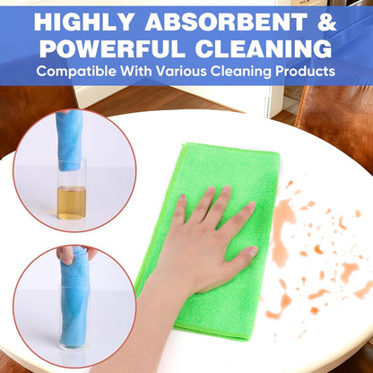 10 PCS Yellow Microfiber Cleaning Cloths, Highly Absorbent Microfiber Towels for Car, Kitchen, Bathroom and Household Cleaning, 11.8" X11.8