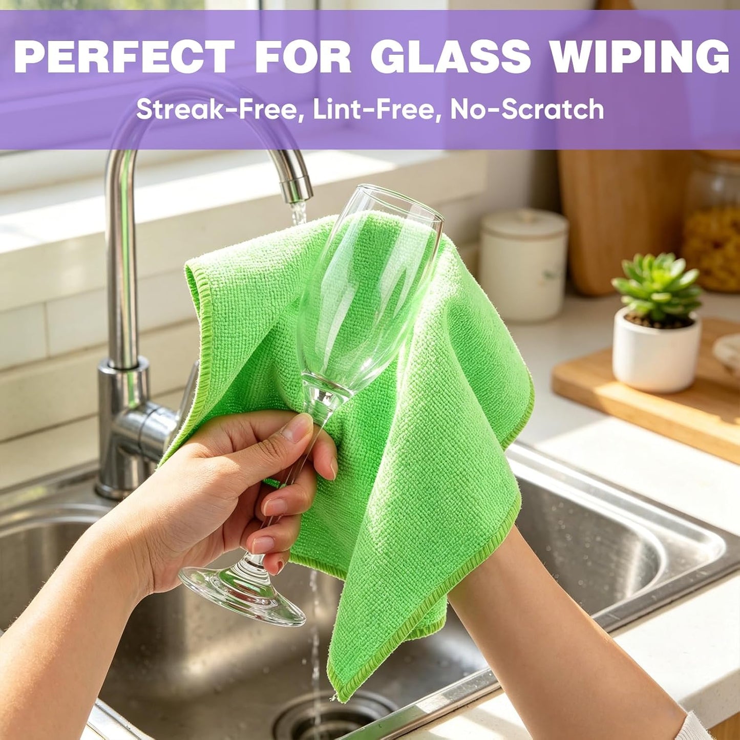 10 PCS Yellow Microfiber Cleaning Cloths, Highly Absorbent Microfiber Towels for Car, Kitchen, Bathroom and Household Cleaning, 11.8" X11.8