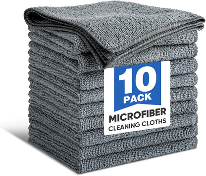 10 PCS Yellow Microfiber Cleaning Cloths, Highly Absorbent Microfiber Towels for Car, Kitchen, Bathroom and Household Cleaning, 11.8" X11.8