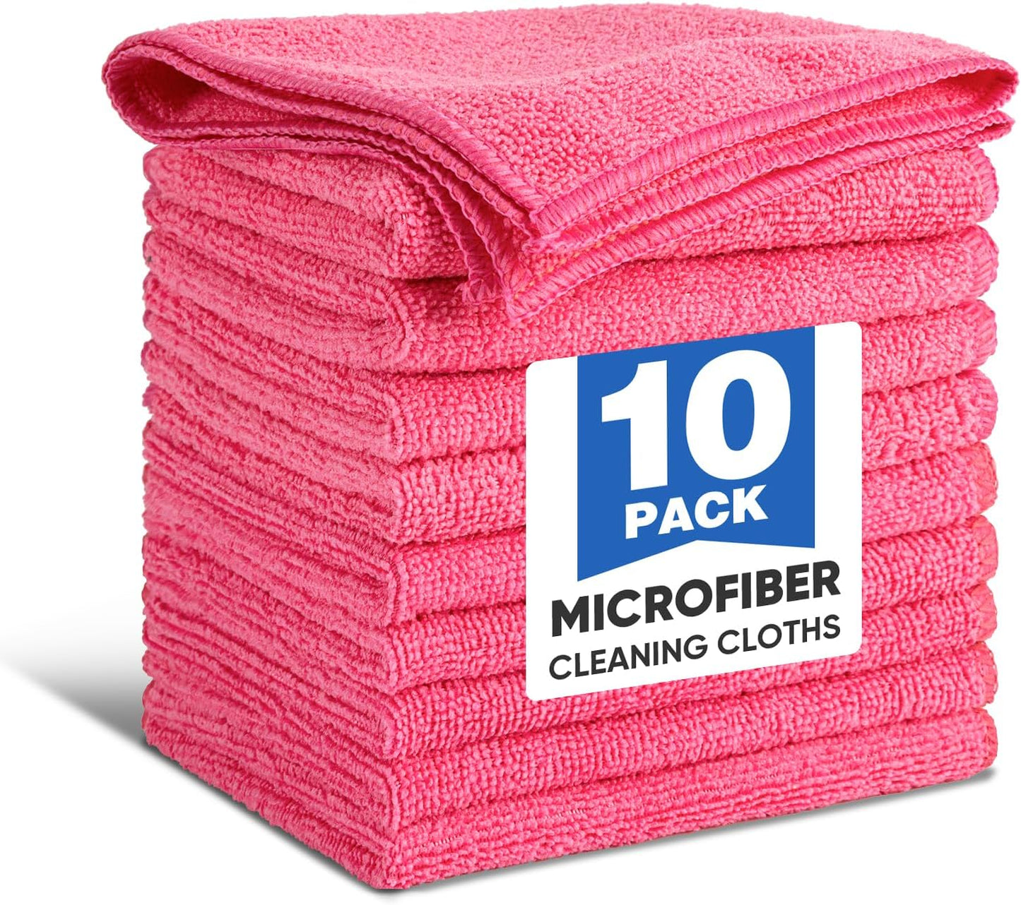10 PCS Yellow Microfiber Cleaning Cloths, Highly Absorbent Microfiber Towels for Car, Kitchen, Bathroom and Household Cleaning, 11.8" X11.8