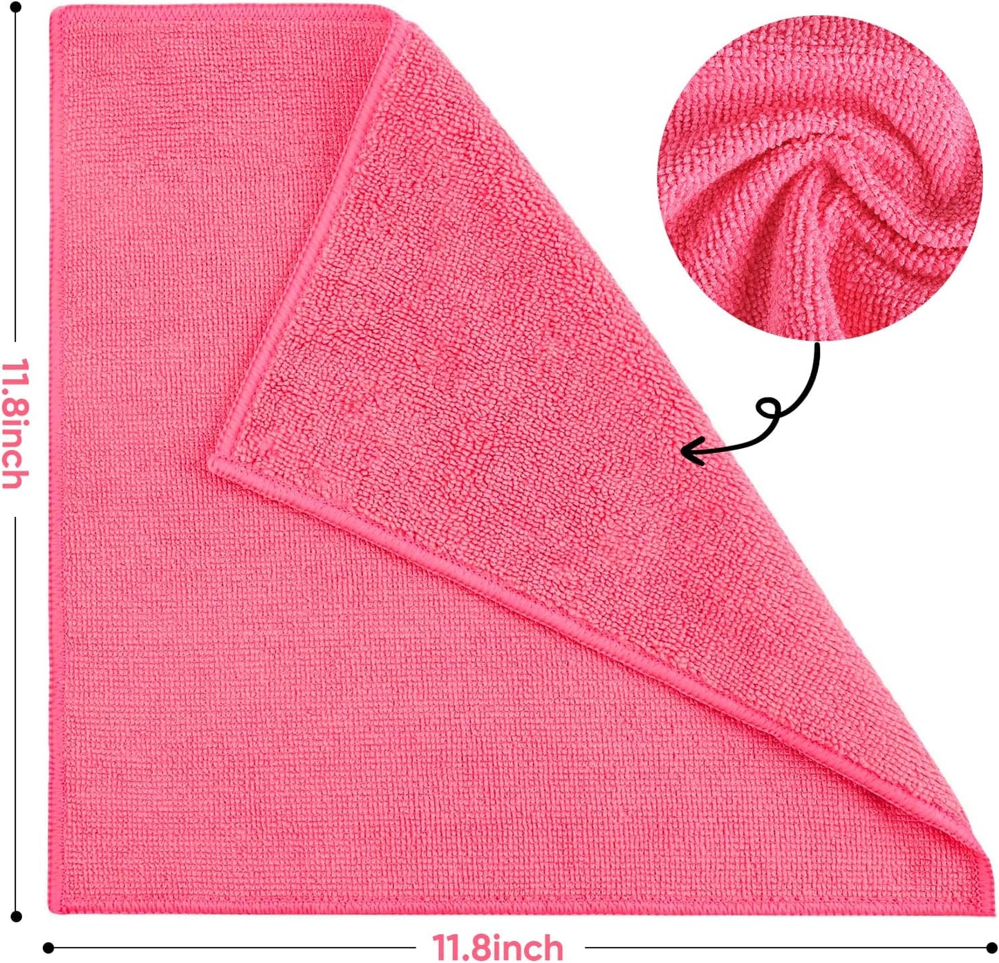 10 PCS Yellow Microfiber Cleaning Cloths, Highly Absorbent Microfiber Towels for Car, Kitchen, Bathroom and Household Cleaning, 11.8" X11.8