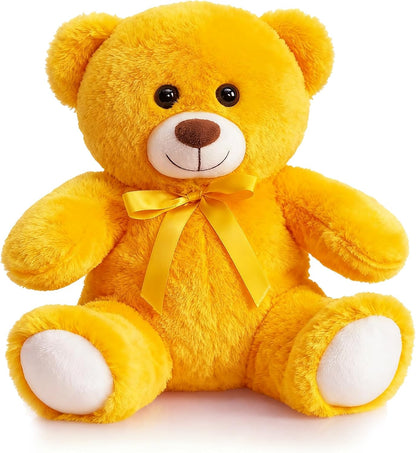 Teddy Bear Stuffed Animal Small Plush Teddy Bear Toys for Children Girlfriend Family Congratulations Baby Shower Birthday Yellow 10 inch